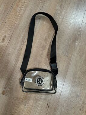 lululemon athletica Clear Crossbody Bag with Black Strap